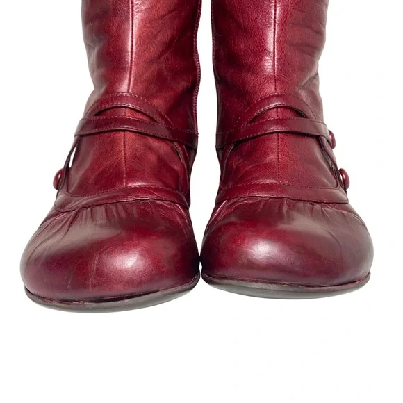 Miz Mooz Burgundy Leather Heeled Boots - Picture 4 of 17